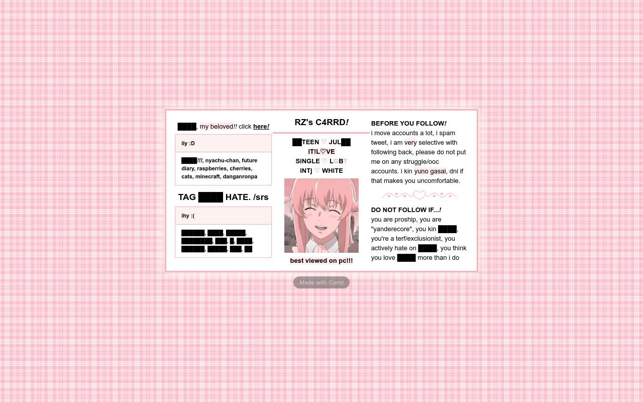 Carrd profile picture for @addictive